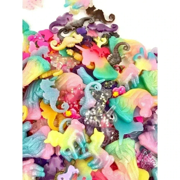 115 Pc Seahorse Unicorn Craft Mixed Lot Resin Flatbacks Wholesale Kawaii USJ21 - Picture 7 of 8